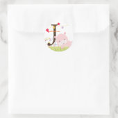 Autocollants Hippo rose/ajouter monogramme (Sac)