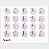 Autocollants Hippo violet/ajouter monogramme/do-it (Feuille)
