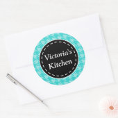 Autocollants Houndstooth Turquoise Personnalisés (Enveloppe)
