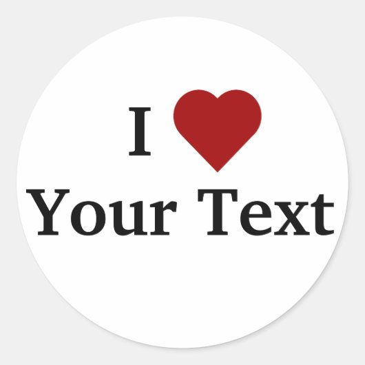 Autocollants I Heart (personnalisation) (Devant)