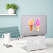 Autocollants Ice Cream Cones en texte personnalisé (Ordinateur portable sur le bureau)