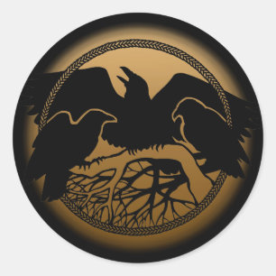 Autocollants indigènes d'art de Raven de faune