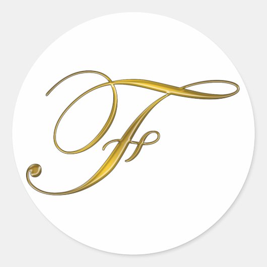 Autocollants initiale F monogramme or (Devant)