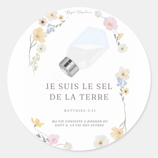 Autocollants  "Je suis le sel de la Terre" (Devant)
