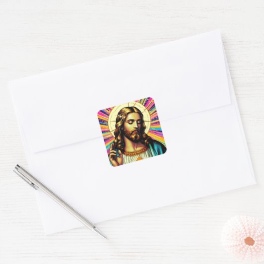 Autocollants Jésus colorés ! (Enveloppe)