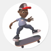 Autocollants Jeune en Skateboard (Devant)
