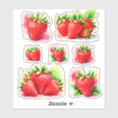 Autocollants jolis de fraise – Fruit sucré et jute (Feuille)