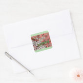 Autocollants Joyeux Anniversaire Feuilles Rouges e (Enveloppe)
