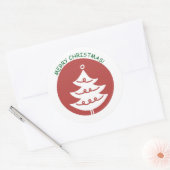 AUTOCOLLANTS JOYEUX NOËL ARBRE DE NOËL ROUGE  (Enveloppe)