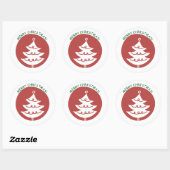 AUTOCOLLANTS JOYEUX NOËL ARBRE DE NOËL ROUGE  (Feuille)