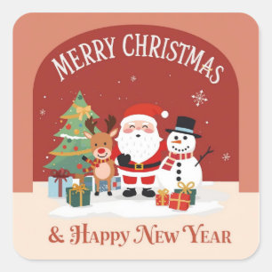 Autocollants : Joyeux Noël et Bonne Année