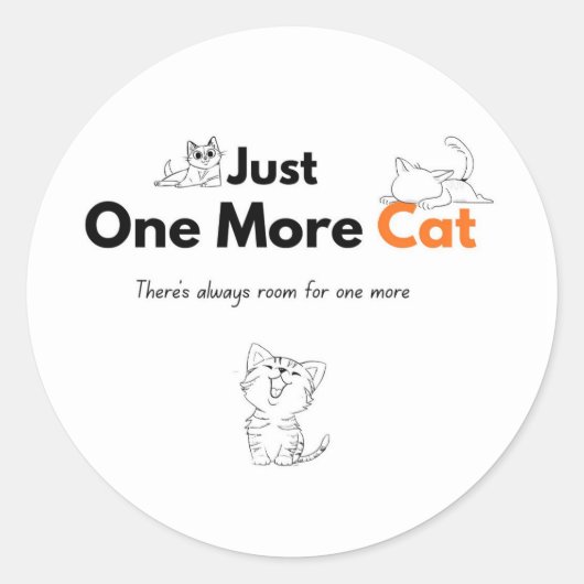Autocollants Just One More Cat | Ensemble de chats (Devant)