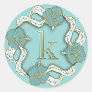 autocollants K initiaux monogramme