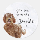 Autocollants Labradoodle message personnalisé (Devant)