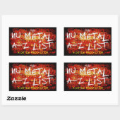 Autocollants Liste Nu Metal A-Z (Feuille)