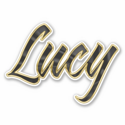 Autocollants Lucy Black Gold Lettering (Devant)
