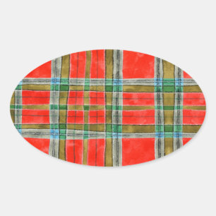 Autocollants MAC BAIN TARTAN Oval