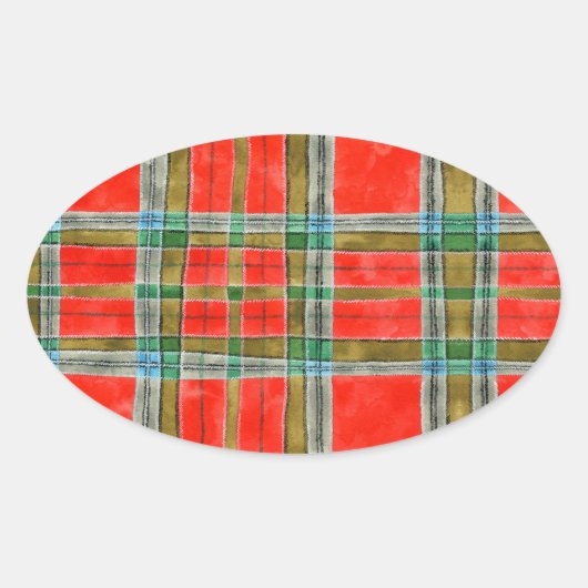 Autocollants MAC BAIN TARTAN Oval (Devant)