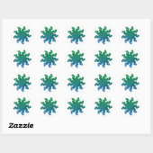 Autocollants Mandala Pailletés Vert & Bleu (Feuille)