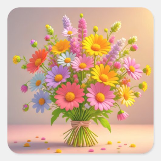 Autocollants (marguerites colorées) (Devant)