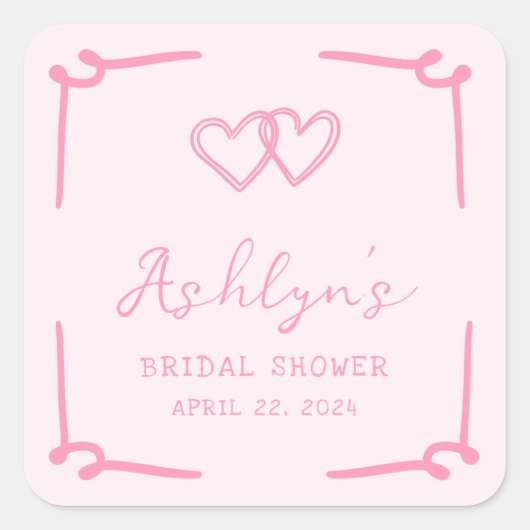 Autocollants Mariage Dessinés à la Main en Forme d (Devant)