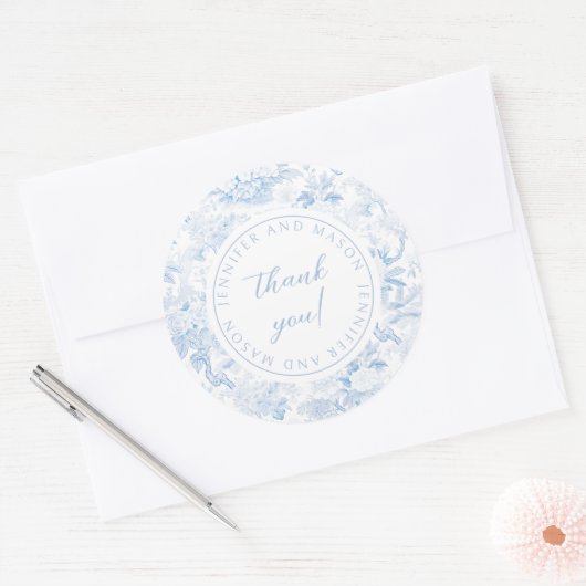 Autocollants mariage en porcelaine bleue (Enveloppe)