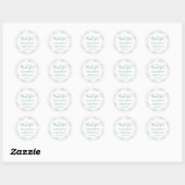 Autocollants Mariage Teal sur Fond Blanc Remerciem (Feuille)