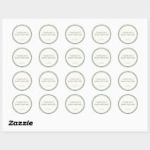 Autocollants Mariage Vert Sauge Gingham Nom Date (Feuille)