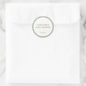 Autocollants Mariage Vert Sauge Gingham Nom Date (Sac)