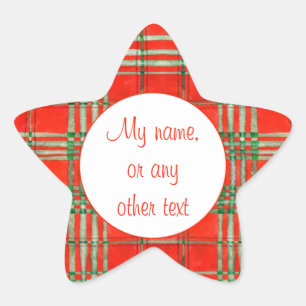 AUTOCOLLANTS MAT STAR TARTAN SCOTT ROUGE