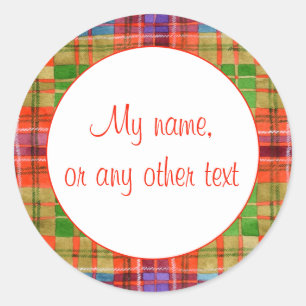 Autocollants mats ronds de 3" MAC RAE TARTAN