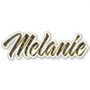 Autocollants Mélanie Black Gold Lettering