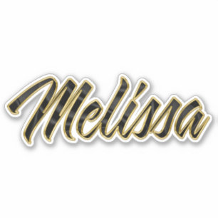 Autocollants Melissa black gold lettering