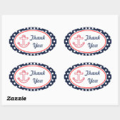 Autocollants Merci Anchor Navy Points (Feuille)