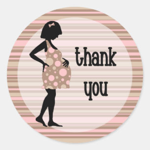 Autocollants Merci Bébé Rose
