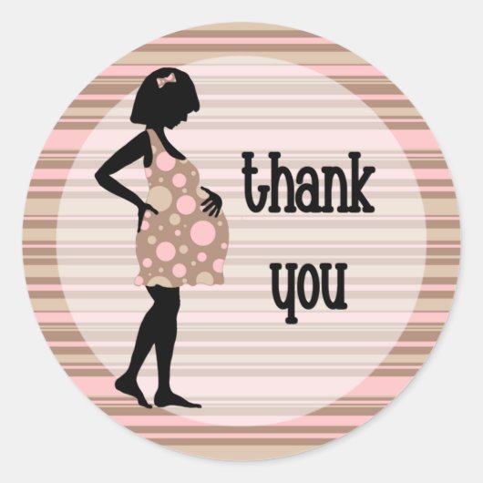 Autocollants Merci Bébé Rose (Devant)