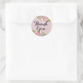 Autocollants Merci Fleur Rose Joli (Sac)