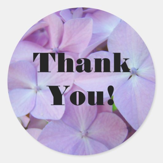 autocollants Merci ! fleurs d'Hydrangea Violette (Devant)