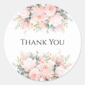 Autocollants Merci Fleurs Roses (Devant)