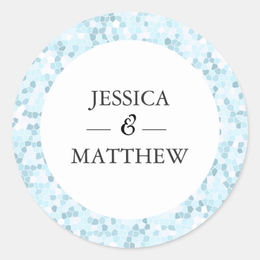 Autocollants Merci mariage Aqua Moasic (Devant)