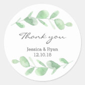 Autocollants Merci mariage Eucalyptus (Devant)