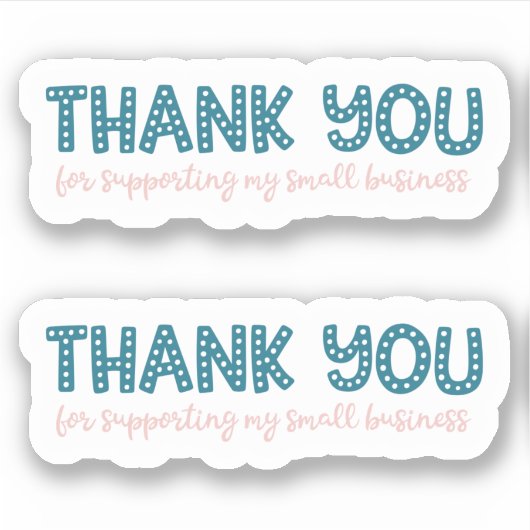 Autocollants Merci Mignons pour Petite Entreprise  (Devant)