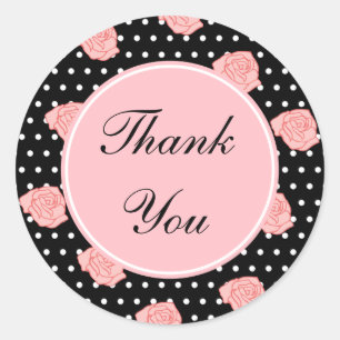 Autocollants Merci Rose Rose