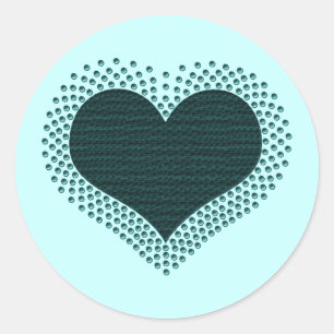 Autocollants métalliques de coeur, Teal