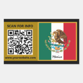 Autocollants Mexicains, Code QR Moderne, Drapeau M (Devant)