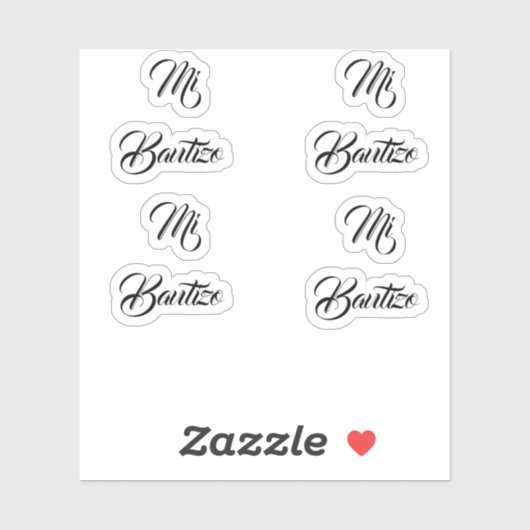 Autocollants Mi bautizo (Feuille)