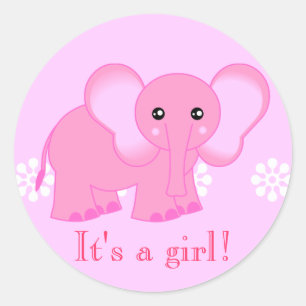 Autocollants mignons d'éléphant rose - c'est une