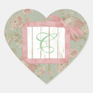 Autocollants minables de monogramme de roses