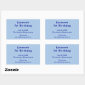 Autocollants minimalistes bleu clair pour l'annive (Feuille)