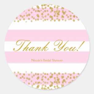 Autocollants modernes de faux confettis rose blanc